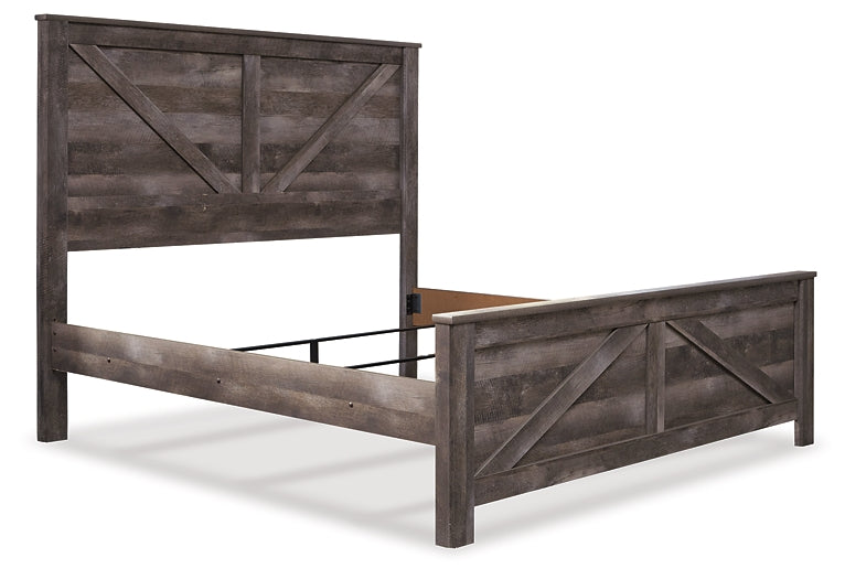 Wynnlow King Crossbuck Panel Bed with Mirrored Dresser, Chest and Nightstand Rent Wise Rent To Own Jacksonville, Florida