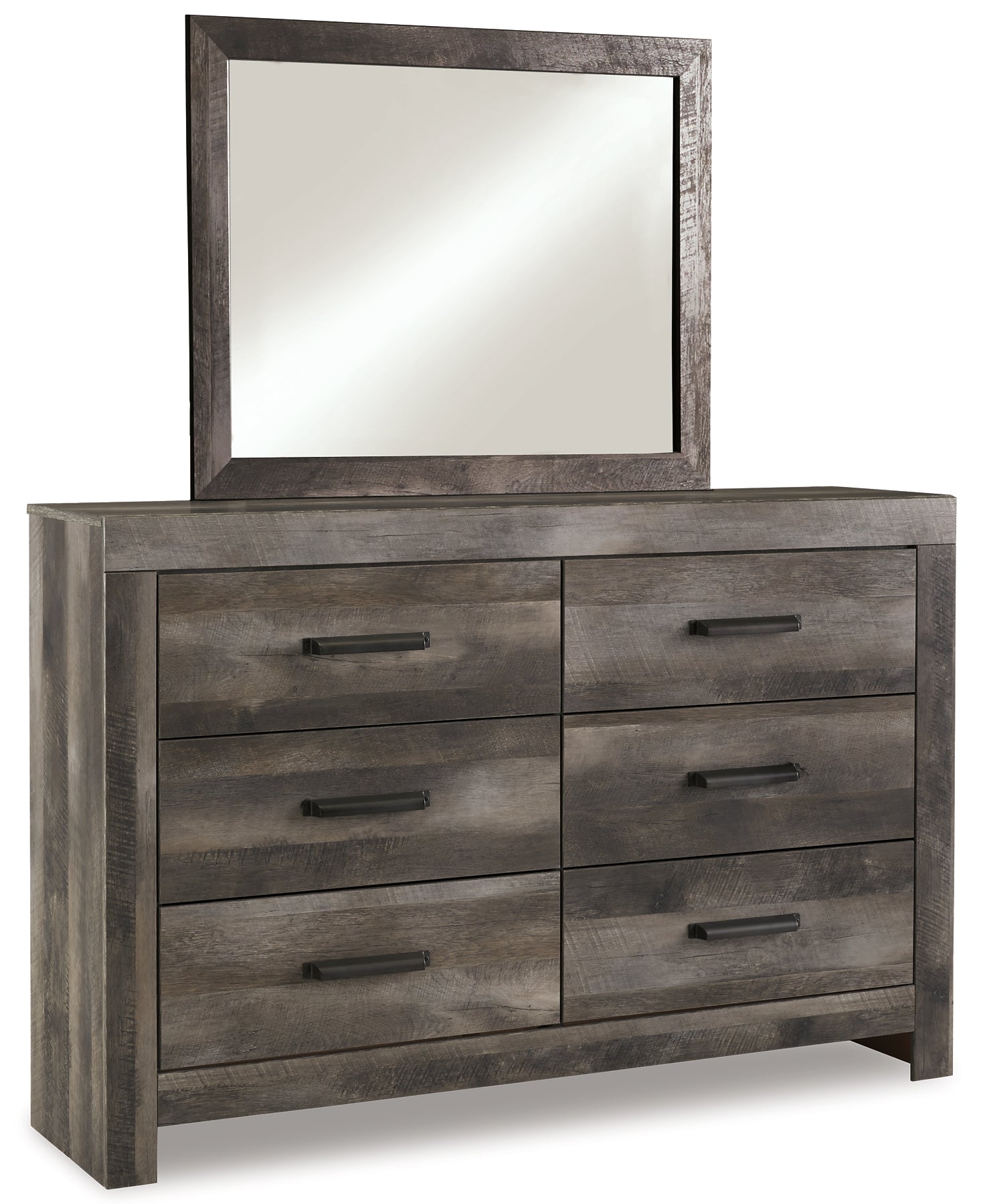Wynnlow King Crossbuck Panel Bed with Mirrored Dresser Rent Wise Rent To Own Jacksonville, Florida