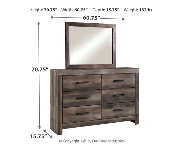 Wynnlow King Panel Bed with Mirrored Dresser Rent Wise Rent To Own Jacksonville, Florida