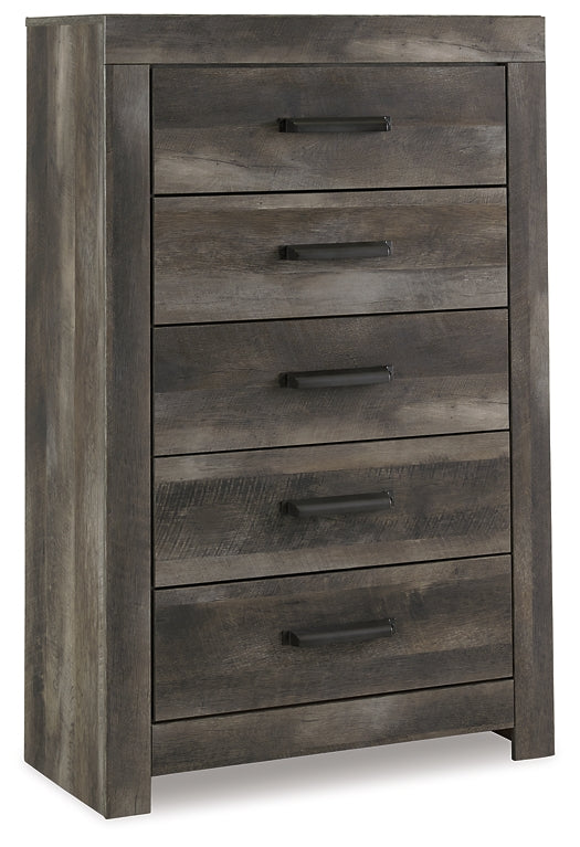 Wynnlow Queen Crossbuck Panel Bed with Mirrored Dresser, Chest and Nightstand Rent Wise Rent To Own Jacksonville, Florida