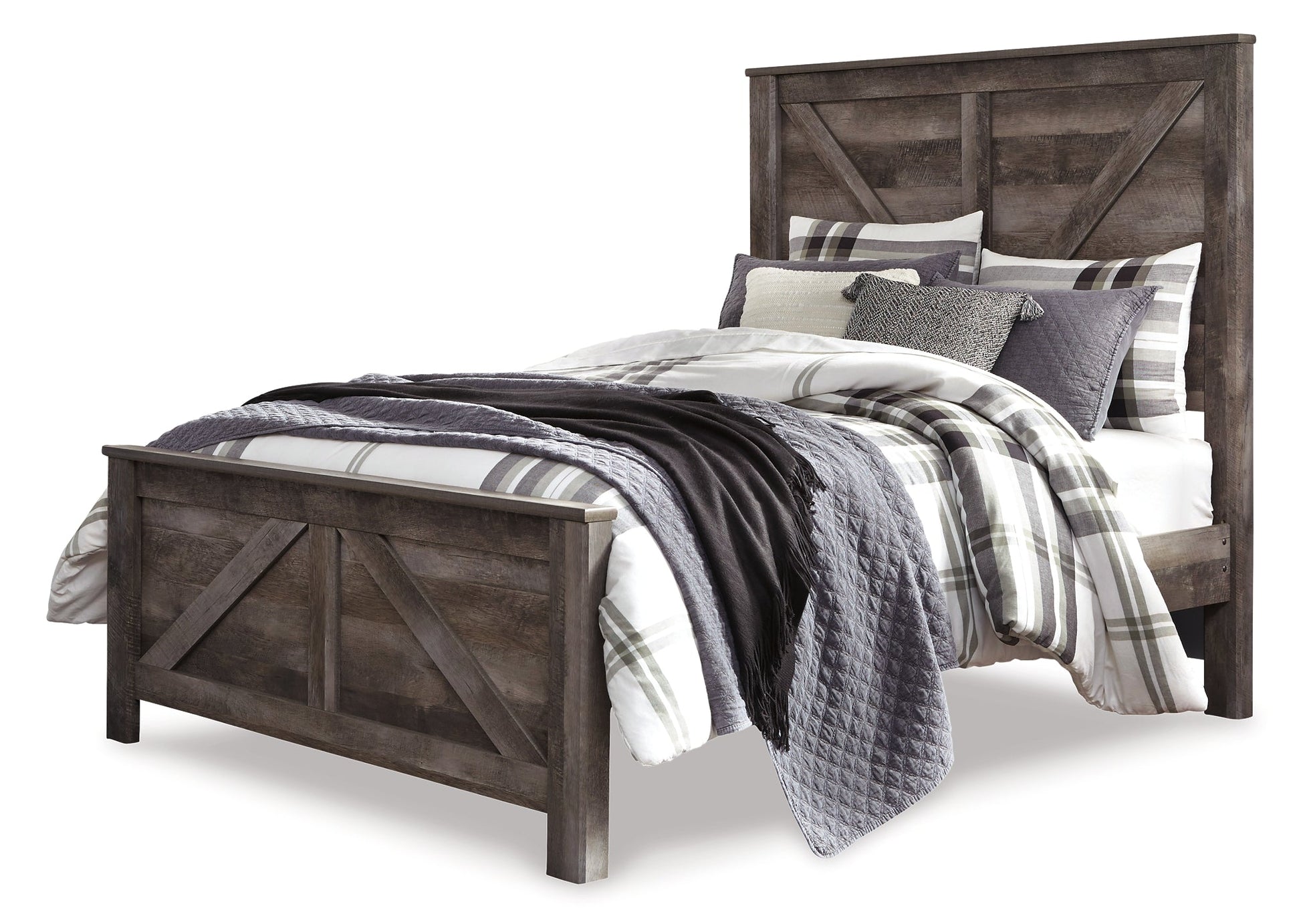 Wynnlow Queen Crossbuck Panel Bed with Mirrored Dresser Rent Wise Rent To Own Jacksonville, Florida