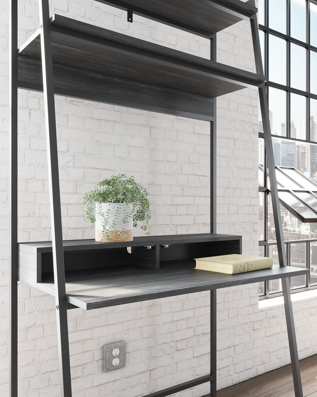 Yarlow Home Office Desk and Shelf Rent Wise Rent To Own Jacksonville, Florida