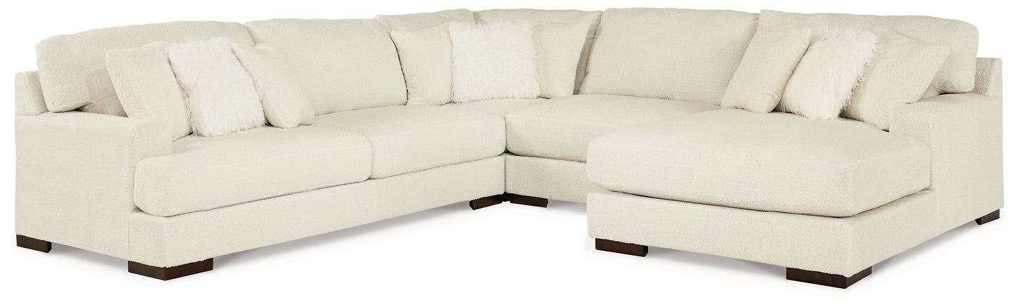 Zada 4-Piece Sectional with Chaise Rent Wise Rent To Own Jacksonville, Florida