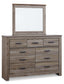 Zelen Full Panel Bed with Mirrored Dresser, Chest and Nightstand Rent Wise Rent To Own Jacksonville, Florida
