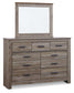 Zelen Full Panel Headboard with Mirrored Dresser, Chest and 2 Nightstands Rent Wise Rent To Own Jacksonville, Florida