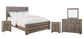 Zelen King Panel Bed with Mirrored Dresser and 2 Nightstands Rent Wise Rent To Own Jacksonville, Florida