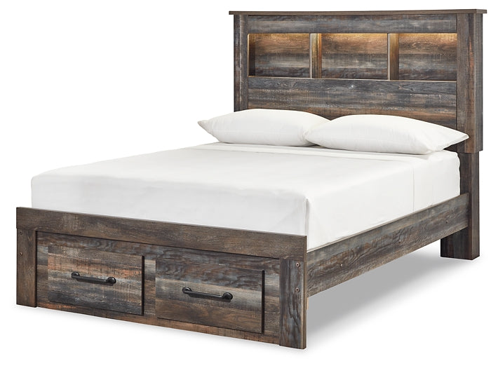 Drystan  Bookcase Bed With 2 Storage Drawers With Mirrored Dresser And Chest