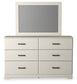 Stelsie  Panel Bed With Mirrored Dresser