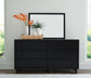 Danziar  Panel Headboard With Mirrored Dresser, Chest And 2 Nightstands