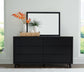 Danziar  Panel Bed With Mirrored Dresser And 2 Nightstands