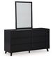 Danziar  Panel Bed With Mirrored Dresser, Chest And 2 Nightstands