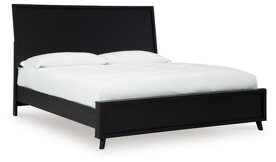 Danziar  Panel Bed With Mirrored Dresser And Chest