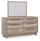 Hasbrick  Panel Bed With Mirrored Dresser And Chest