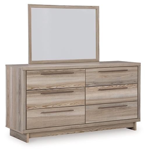 Hasbrick  Panel Bed With Mirrored Dresser, Chest And 2 Nightstands