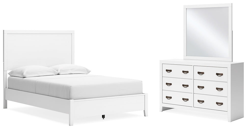 Binterglen  Panel Bed With Mirrored Dresser