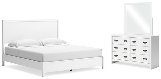 Binterglen  Panel Bed With Mirrored Dresser
