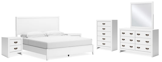 Binterglen  Panel Bed With Mirrored Dresser, Chest And 2 Nightstands