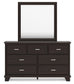 Covetown  Panel Bed With Mirrored Dresser And Nightstand