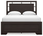 Covetown  Panel Bed With Mirrored Dresser And Nightstand