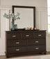 Covetown  Panel Bed With Mirrored Dresser And Nightstand