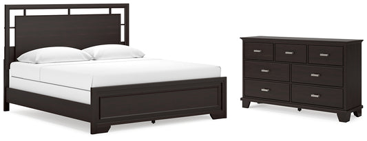 Covetown  Panel Bed With Dresser