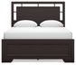 Covetown  Panel Bed With Mirrored Dresser