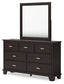 Covetown  Panel Bed With Mirrored Dresser, Chest And 2 Nightstands