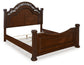 Lavinton  Poster Bed With Mirrored Dresser, Chest And 2 Nightstands