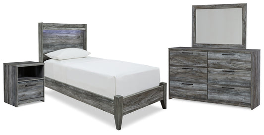 Baystorm  Panel Bed With Mirrored Dresser And Nightstand