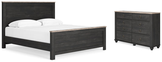 Nanforth  Panel Bed With Dresser