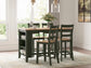 Gesthaven Counter Height Dining Table and 4 Barstools