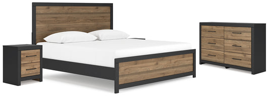 Vertani  Panel Bed With Dresser And 2 Nightstands