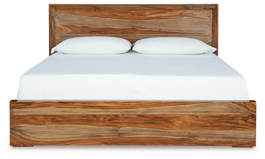 Dressonni California  Panel Bed With Mirrored Dresser