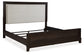 Neymorton  Upholstered Panel Bed With Mirrored Dresser, Chest And 2 Nightstands