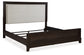 Neymorton  Upholstered Panel Bed With Mirrored Dresser And Chest