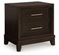 Neymorton  Upholstered Panel Bed With Mirrored Dresser, Chest And Nightstand