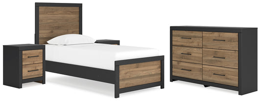 Vertani  Panel Bed With Dresser And 2 Nightstands