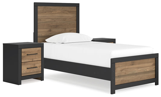 Vertani  Panel Bed With Nightstand
