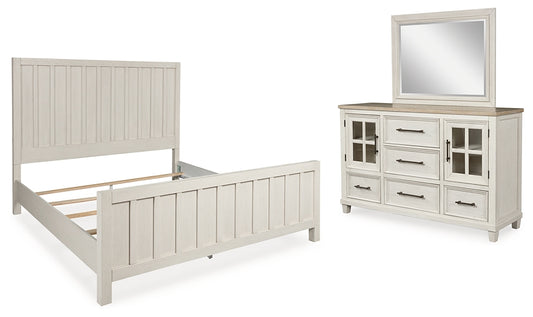 Shaybrock California  Panel Bed With Mirrored Dresser