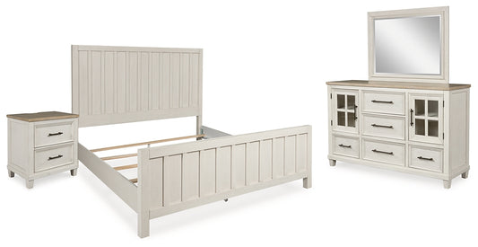 Shaybrock California  Panel Bed With Mirrored Dresser And Nightstand