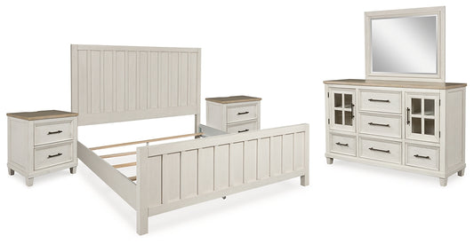 Shaybrock California  Panel Bed With Mirrored Dresser And 2 Nightstands