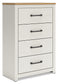 Linnocreek  Panel Headboard With Mirrored Dresser And Chest