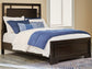 Covetown  Panel Bed With Mirrored Dresser And 2 Nightstands