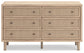 Cielden  Panel Headboard With Mirrored Dresser, Chest And 2 Nightstands
