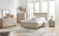 Hasbrick  Panel Headboard With Mirrored Dresser And Nightstand