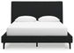 Cadmori  Upholstered Bed With Mirrored Dresser