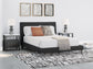 Cadmori  Upholstered Bed With Mirrored Dresser, Chest And 2 Nightstands