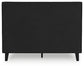 Cadmori  Upholstered Bed With Mirrored Dresser, Chest And 2 Nightstands