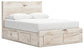 Lawroy  Panel Storage Bed With Mirrored Dresser And Nightstand