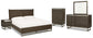 Arkenton  Panel Bed With Mirrored Dresser, Chest And Nightstand